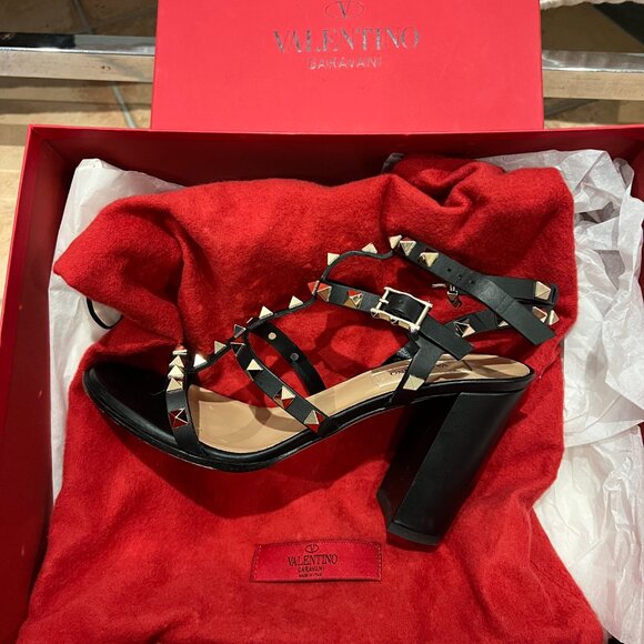 VALENTINO ROCKSTUD ANKLE STRAP SANDAL 90 MM - BLACK - Picture 9 of 9